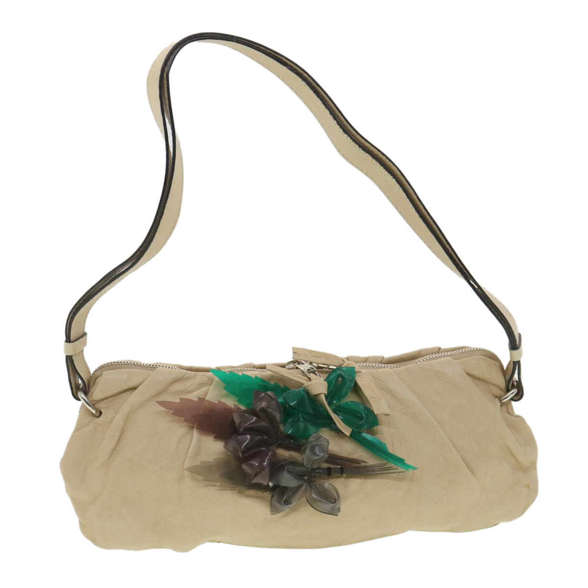 Chloe Shoulder Bag Leather Beige Auth 37847